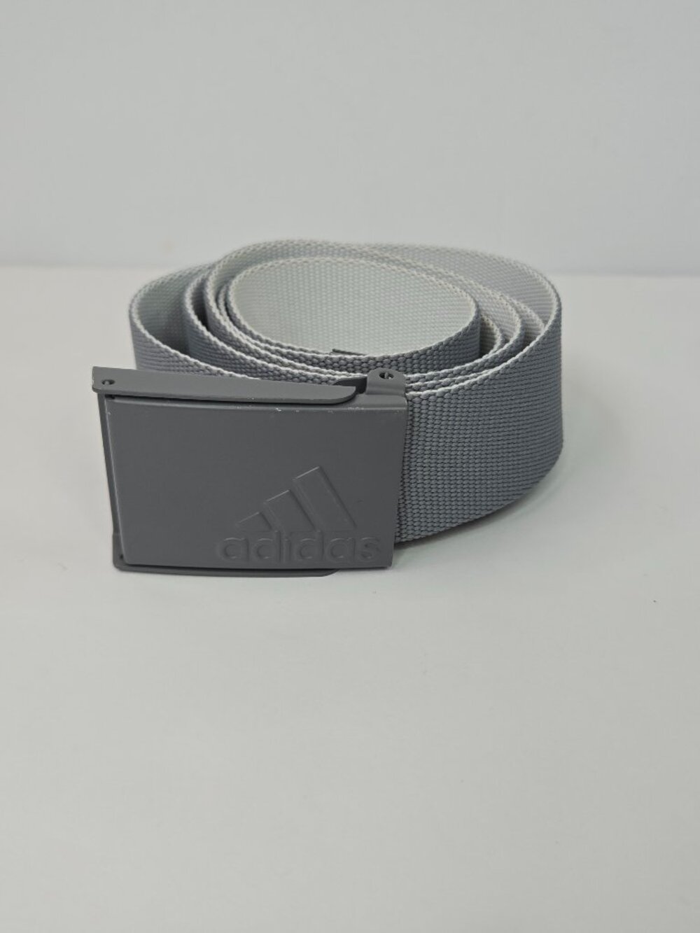 Adidas Golf Reversible Webbing Belt Cut To Size 1.5"  x 48" Grey Three/White